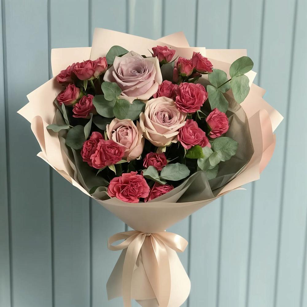 Букет цветов из: Гвоздики и Розы в Ахты
