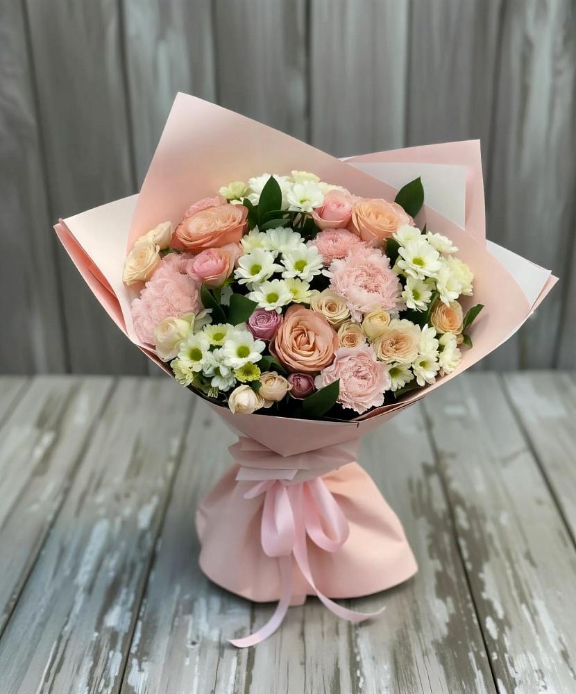 Букет цветов из: Гвоздики, Розы и Хризантемы в Ахты