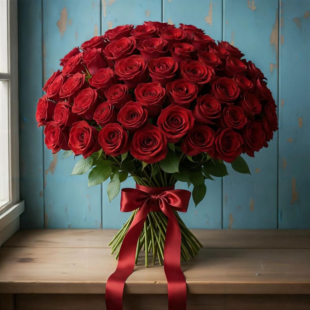 Букет Красные розы Блэк Меджик в Ахты