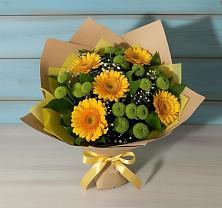 Букет цветов из:  Герберы и Хризантемы в Ахты