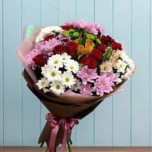 Букет цветов из:  Розы, Хризантемы и Альстромерии в Ахты