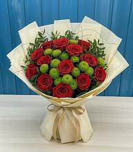 Букет цветов из:  Розы и Хризантемы в Ахты