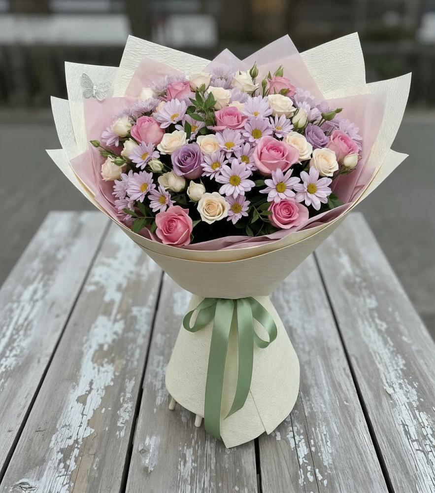 Букет цветов из: Розы и Хризантемы в Ахты